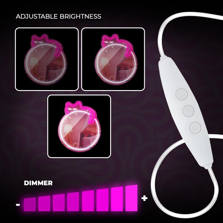 Neonpeili LED nukkuva kissa valkoinen pinkki FMNE03 Forever Light