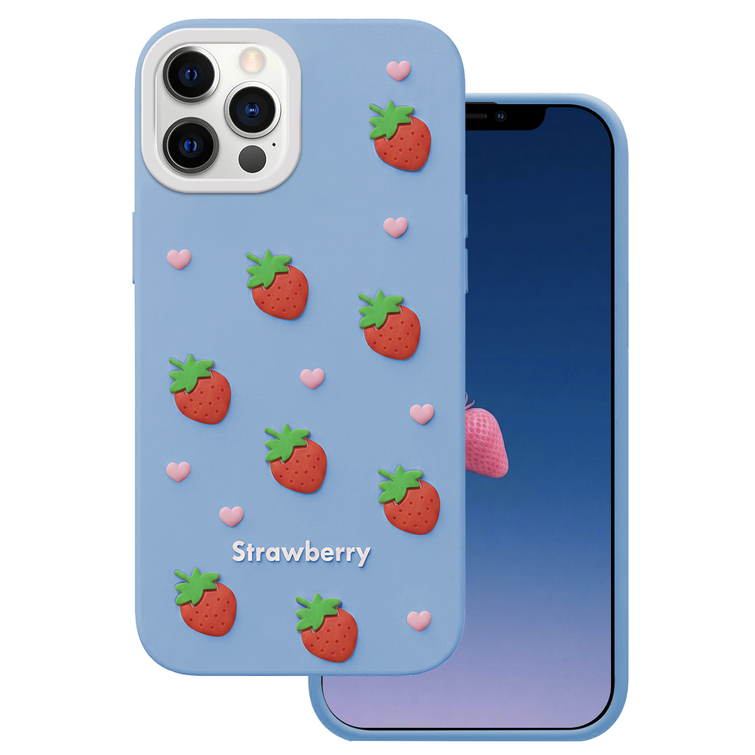 Strawberry case for iPhone 12 / 12 Pro 6,1" blue