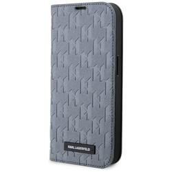 Karl Lagerfeld -suojakuori iPhone 14 6,1" KLBKP14SSAKLHPG hopeanvärinen BT Saffiano Mono
