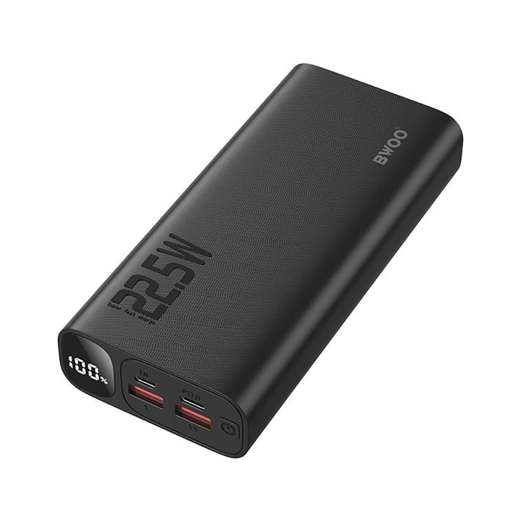 BWOO 22,5W 20000 mAh varavirtalähde LCD-näytöllä, musta