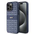 DKNY iPhone 15 Pro Max 6,7" -puhelimen suojakuori DKHCP15XPRTHSLB, musta, HC Magsafe -kuvioitu pu-suojakuori pinotulla logolla.