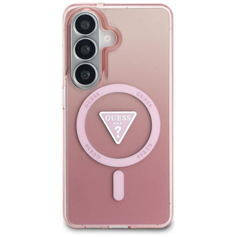 Guess case IML Gradient Triangle MagSafe for Samsung Galaxy S26 pink