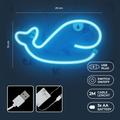 Neon LED-valo VALAS sininen Lepakko + USB FLNE19 Forever Light