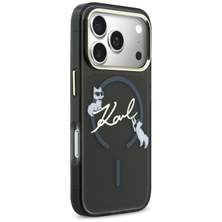 Karl Lagerfeld suojakuori iPhone 17 Pro 6,3" IML Choupettes Karl Script Logo MagSafe musta