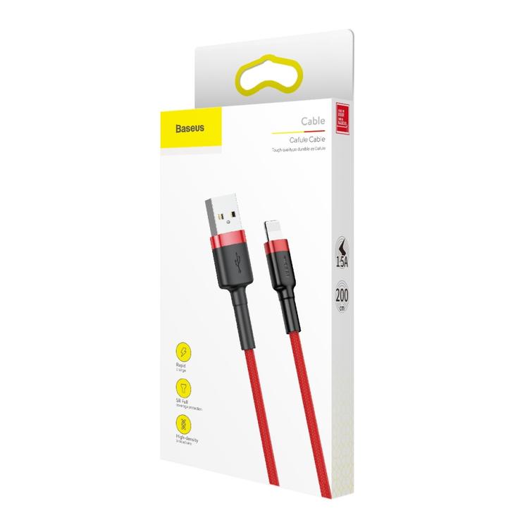 Baseus-kaapeli Cafule USB - Lightning 2,0 m 1,5A puna-punainen