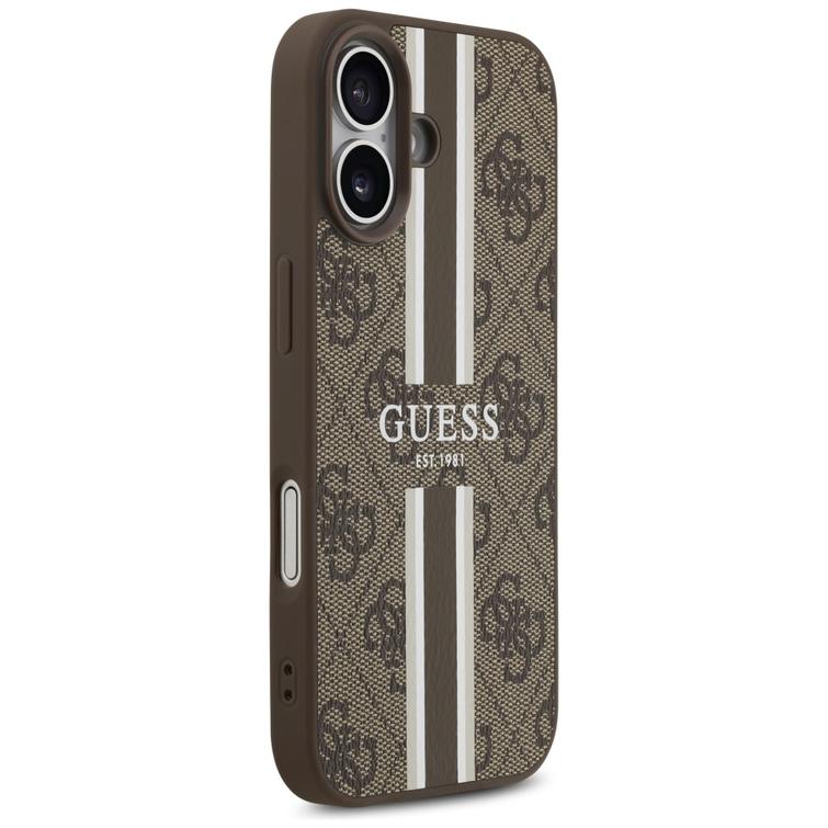 Guess 4G Printed Stripes MagSafe -suojakuori iPhone 17:lle, ruskea