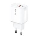 BWOO-seinälaturi CDA182 QC 38W 1x USB-A + 1x USB-C valkoinen