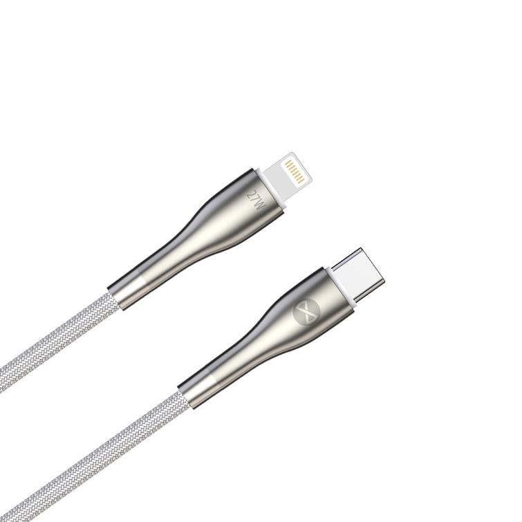 Forever Sleek USB-C - Lightning-kaapeli 1,0 m 27W valkoinen