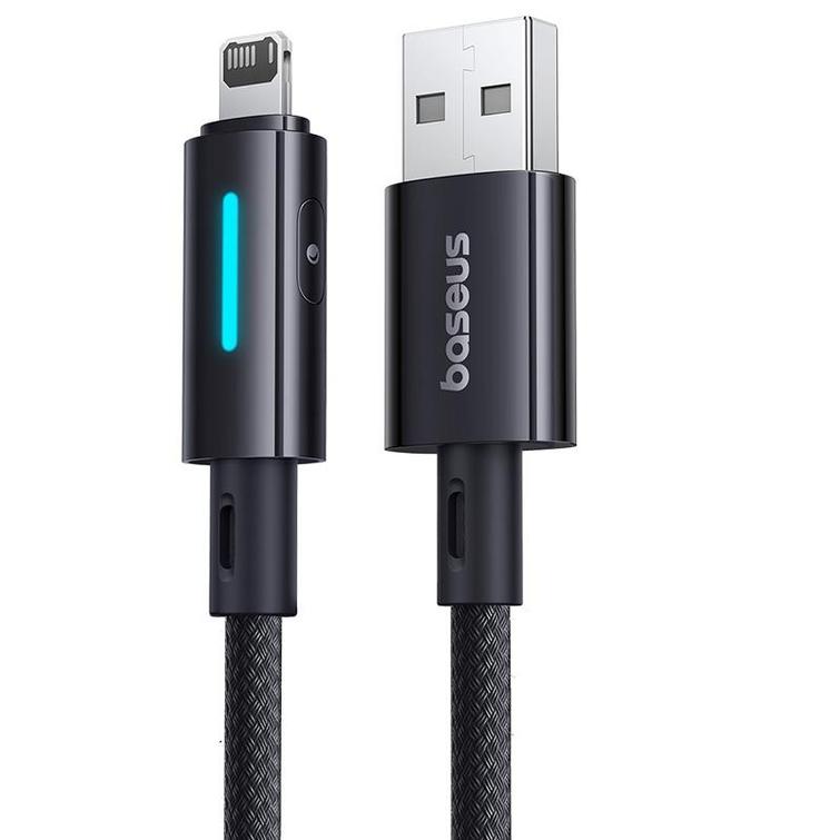 Baseus Lit USB-kaapeli - Lightning 1m 2.4A Kosminen musta