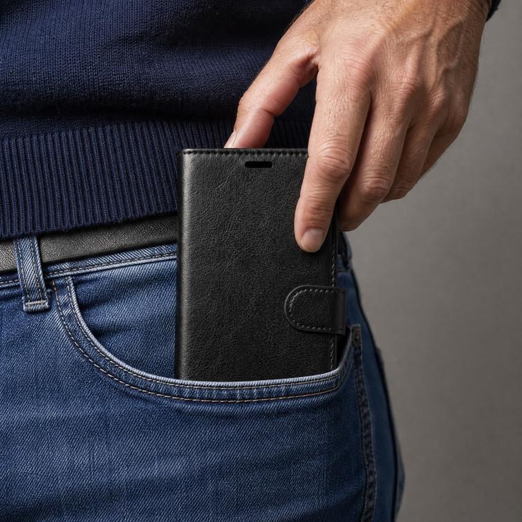 Smart Luxe nahkakotelo Honor 400 Lite -puhelimelle, musta