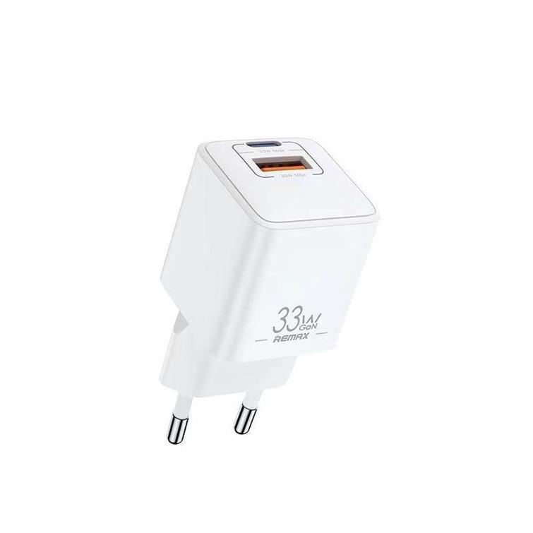REMAX WALL CHARGER BATT SERIES PD QC 33W RP-U26 1xUSB + 1xUSB-C WHITE