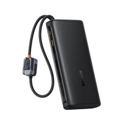 Baseus digital display power bank with dual built-in usb-c cables 25000mAh 145W Cosmic Black