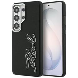 Karl Lagerfeld case Grained Signature Metal Resin Logo for Samsung Galaxy S26 Ultra black