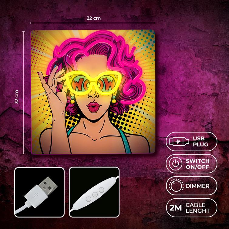 Neon ART LED POWER NAINEN keltavioletti FLA02 Forever Light