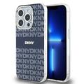DKNY iPhone 15 Pro 6,1" -puhelimen suojakuori DKHMP15LHRHSEB, nilkkareunainen, HC Magsafe -pintakuvioitu, toistuva kuvio ja raidat.