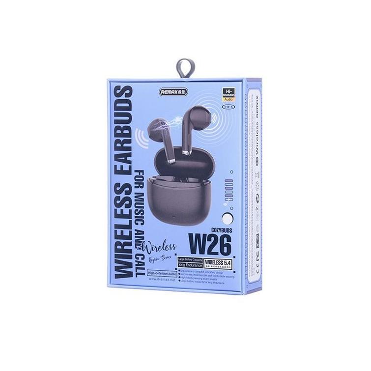 REMAX EARPHONES BLUETOOTH TWS W26 BLACK