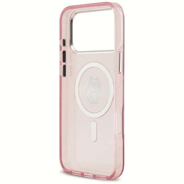 Karl Lagerfeld case for iPhone 17 Pro Max 6,9" IML Choupette Sketch Logo MagSafe pink