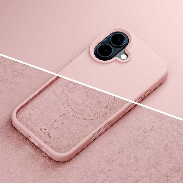 Etteri Silicone Mag kotelo iPhone 17:lle vaaleanpunainen