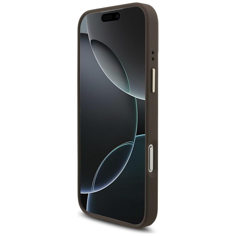 Guess 4G Big 4G Classic Logo Big Strap Metal Buttons -suojakuori iPhone 17 Pro Maxille, ruskea