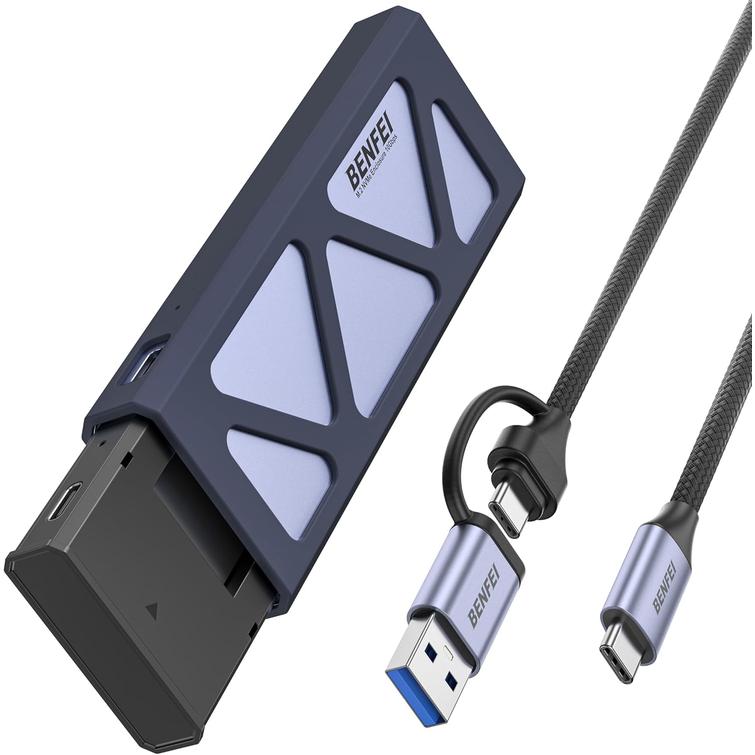 BENFEI SSD-asemakotelo M.2 NVMe SSD USB-C USB-A harmaa