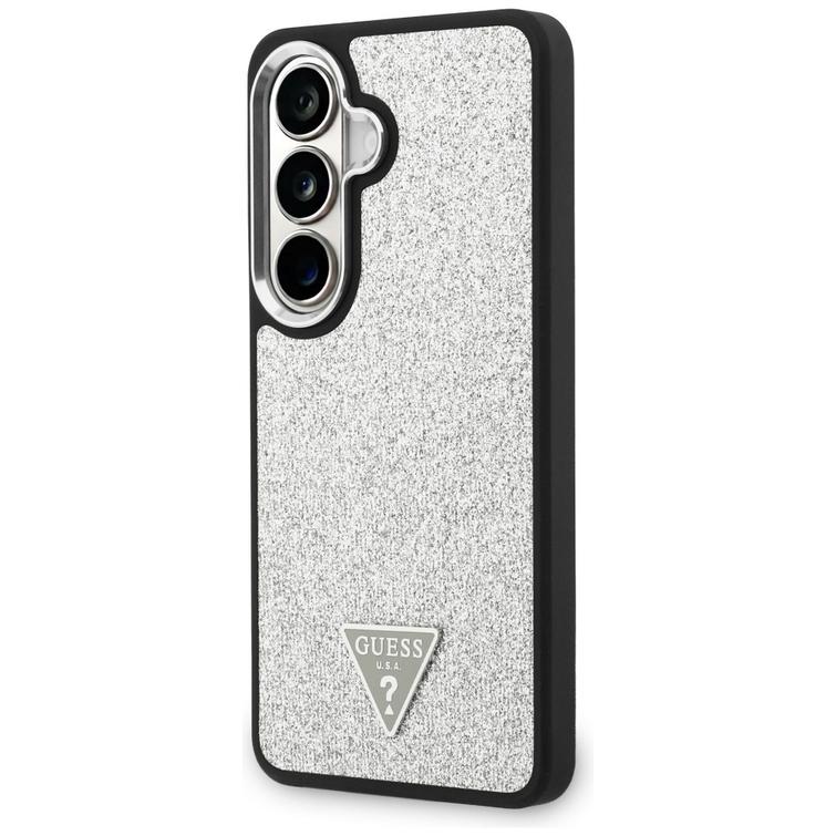 Guess case Fixed Glitter Triangle MagSafe for Samsung Galaxy S26 silver