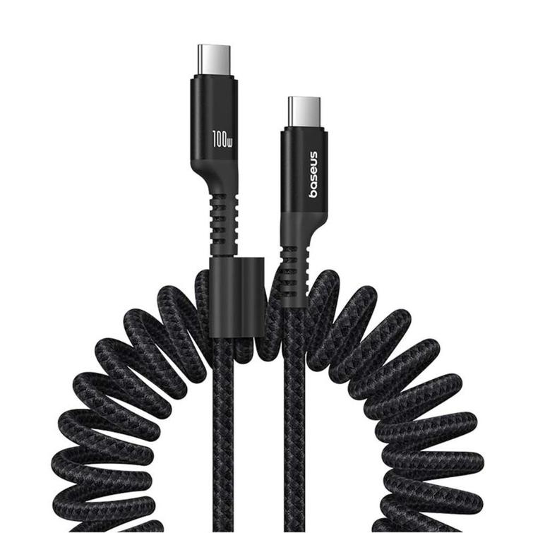 Baseus Fish-Eye Pikalatausdatakaapeli USB-C - USB-C 100W 1m Cluster Musta