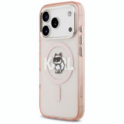 Karl Lagerfeld suojakuori iPhone 17 Pro 6,3" IML Choupette Sketch Logo MagSafe vaaleanpunainen