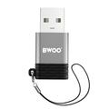 BWOO-sovitin USB-C - USB harmaa OTG BZ-38