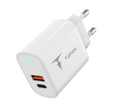 WALL CHARGER T-PHOX GLORY 45W USB/USB-C WHITE