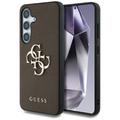 Guess HC PU Grained Big 4G and Classic Logo -suojakuori Samsung Galaxy S25:lle, ruskea