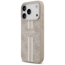 Guess 4G Printed Stripes MagSafe -kotelo iPhone 17 Prolle, pinkki