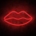 Neon LED-valo LIPS punainen Lepakko + USB FLNE08 Forever Light