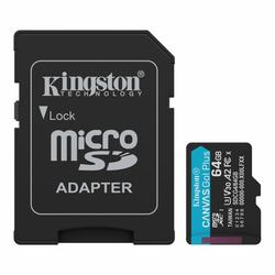 Kingstonin muistikortti 64GB microSDXC Canvas Go Plus Gen4 200MB/s A2 U3 V30 + sovitin