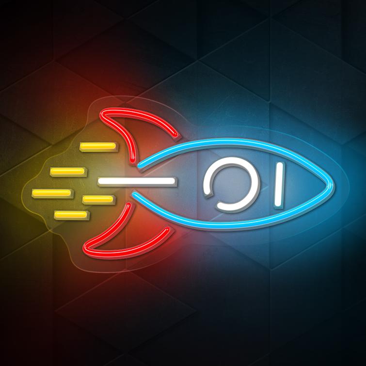 Neon PLEXI LED ROCKET monivärinen NNE18 Neolia