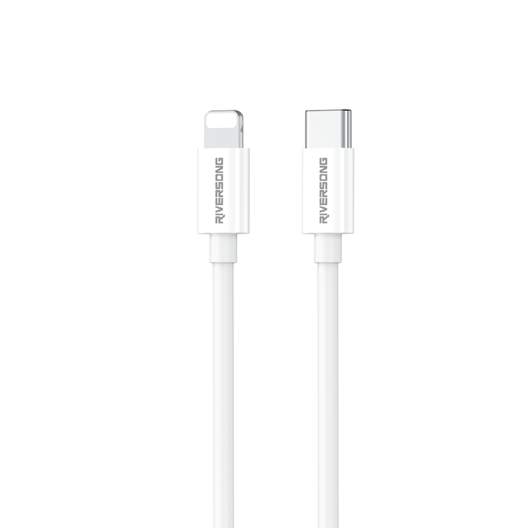 Riversong-kaapeli Lotus 08 USB-C - Lightning 1,0m 3A vaaleanharmaa CL76