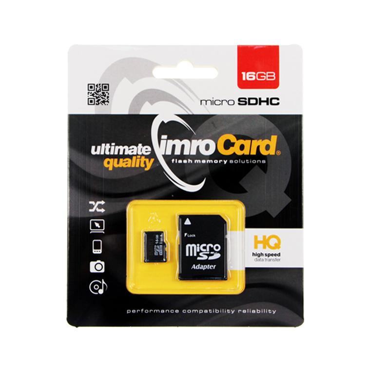 Imro muistikortti 16GB microSDHC cl. 10 UHS-I + adapteri