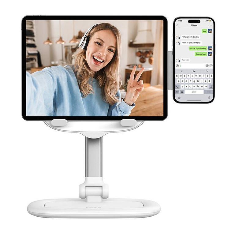 BASEUS SIMPUKKAKUVIOLLINEN TELINE TABLETILLE/PUHELIMILLE VALKOINEN