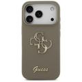 Guess Silicone Big 4G Script -suojakuori iPhone 17 Pro Maxille, ruskea