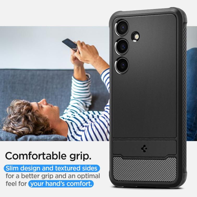 Spigen Rugged Armor -suojakuori Samsung Galaxy S24:lle mattamusta
