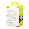Baseus Palm Fast Charger Wall Charger 20W 1&times;USB-C Wall Charger + Cable Moon White