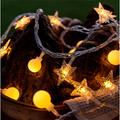 LED GARLAND 10M (80 LED LAMPS) USB STARS + BALLS WARM WHITE