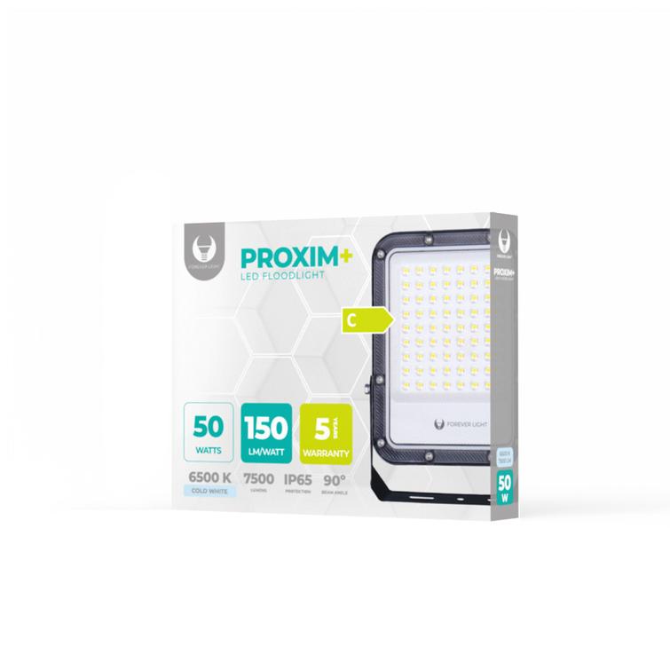 LED-valonheitin PROXIM+ 50W 6500K 7500lm 230V IP65 Forever Light 150lm/W 5 vuoden takuu