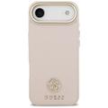 Guess Grained Strass Logo MagSafe -suojakuori iPhone Airille, pinkki