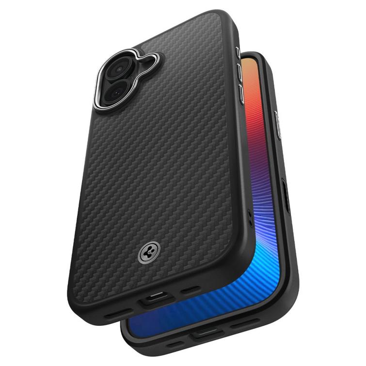 Spigen Enzo Aramid &rdquo;T&rdquo; Mag Magsafe -kotelo iPhone 17:lle, musta/hopeinen