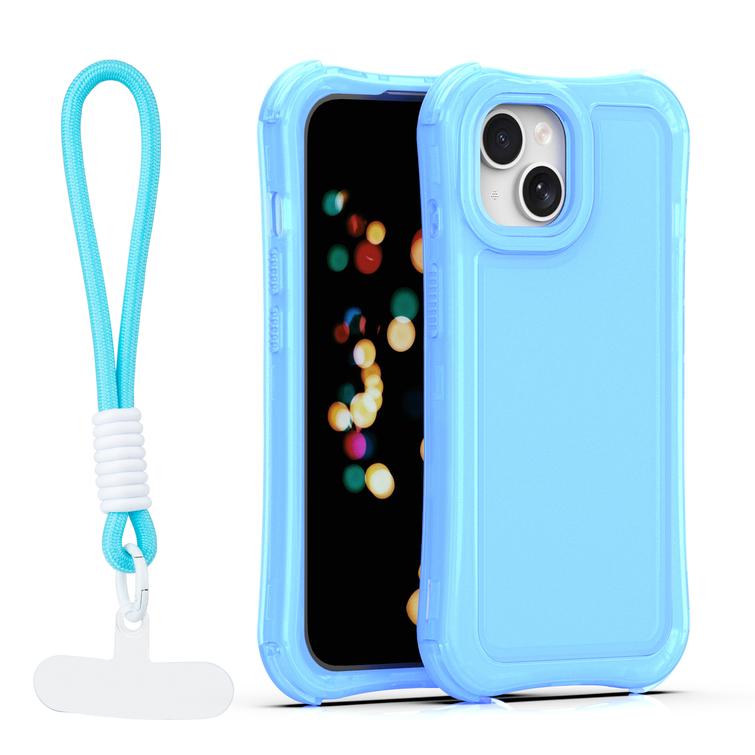 Safepop case with strap for iPhone 15 6,1" blue