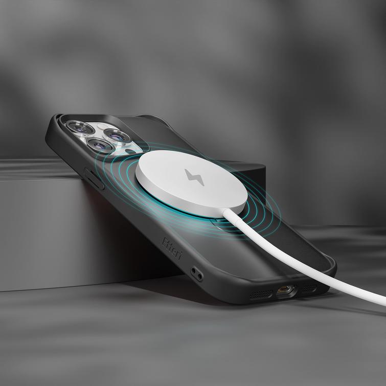 Etteri Matt Mag Ring suojakuori iPhone 15 Prolle 6,1" musta