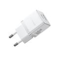 Baseus Palm Fast Charger Wall Charger 30W USB-C USB-A EU Moon White