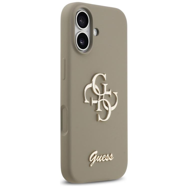 Guess Silicone Big 4G Script case for iPhone 17 brown