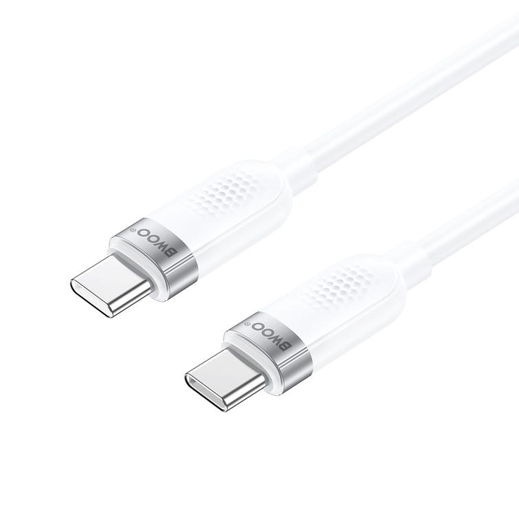 BWOO 65W USB-C - USB-C -kaapeli 1m valkoinen