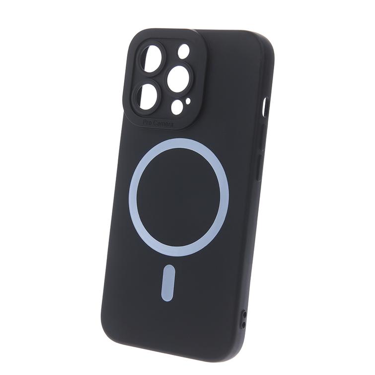 Silicon Mag -suojakuori iPhone 16 Plus 6,7":lle, musta